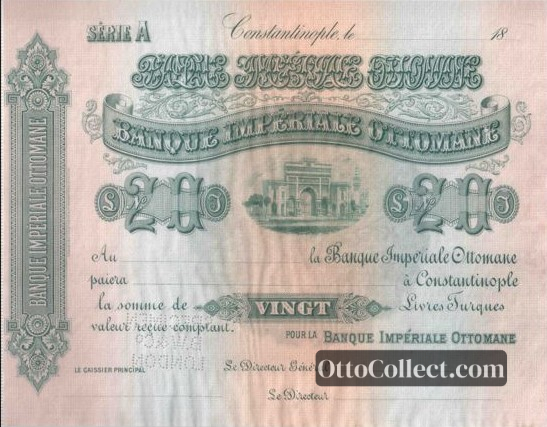 20 Lira Ottoman Empire banknote from 1891