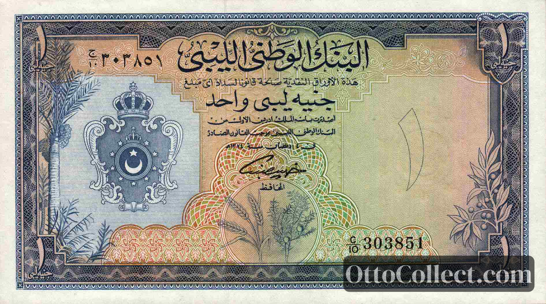 1 Pound Libya banknote from 1962